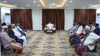البحسني يدعو البيوت التجارية بحضرموت لدعم جهود قوات النخبة بالمحافظة