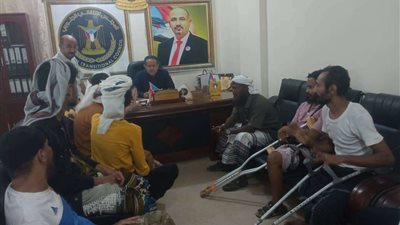 قيادة انتقالي لحج تناقش عددا من الموضوعات المتعلقة بجرحى الحرب