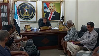 قيادة انتقالي لحج تناقش جملة من القضايا المتعلقة بمديرية الملاح